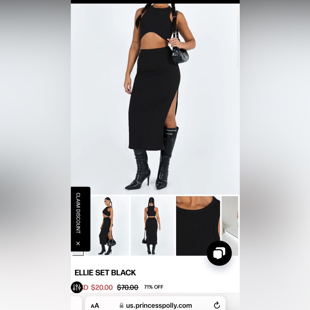 COPY - Princess Polly Ellie set in black